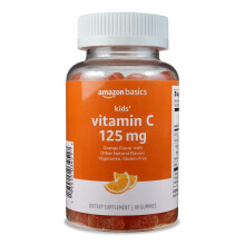 Amazon Basics Kinder Vitamin C 125mg Gummibärchen, Orange, 60 Stück, Immunsystem, 2 Monate Vorrat