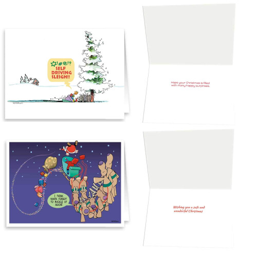 Stonehouse Collection Box-Set mit 24 lustigen Weihnachtskarten    8 Designs, 3 Karten pro Design 1