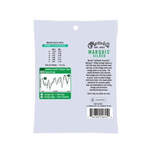 Martin Authentic Acoustic Guitar Strings - Marquis Silked 1