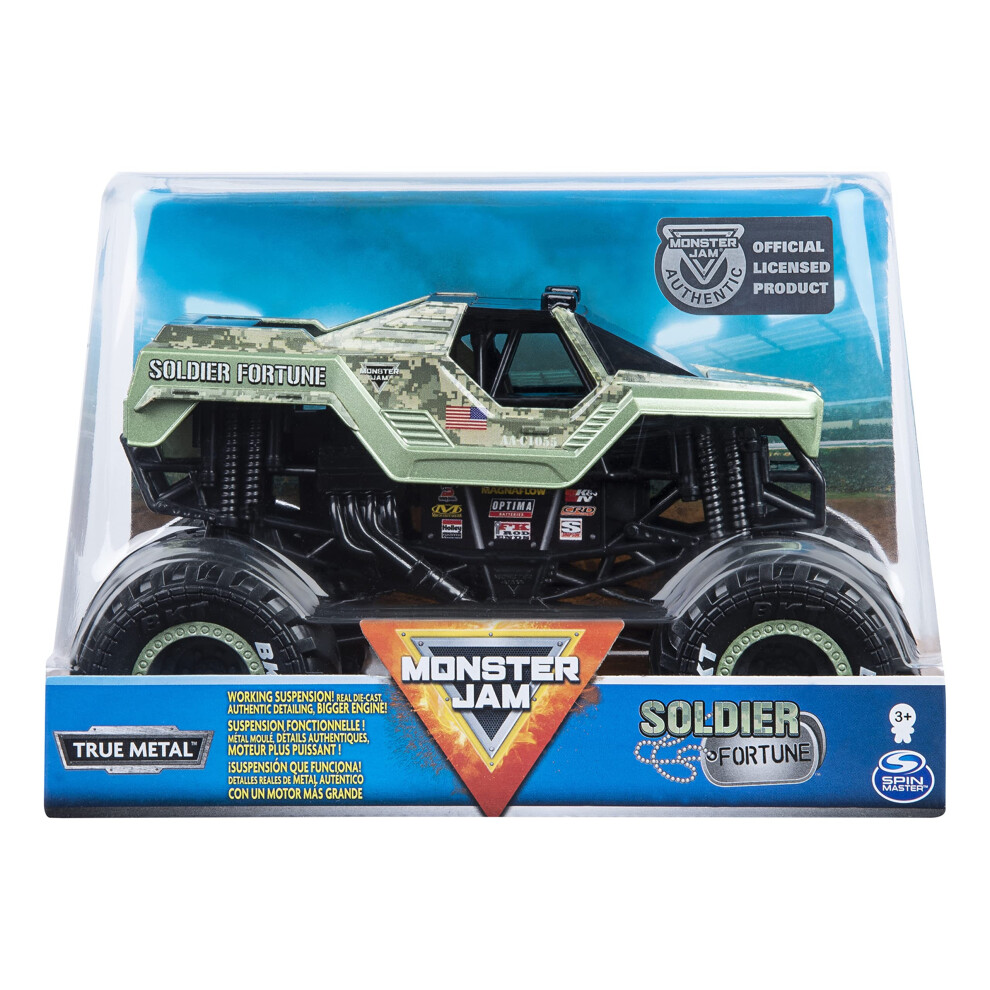 Monster Jam Official Soldier Fortune Black Ops Monster Truck, Collector Die-Cast Vehicle, Scala 1:24-image