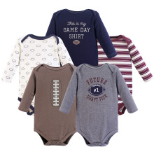 Hudson Baby Unisex Baby Bomull Långärmad Bodysuit, Fotboll, 3-6 Månader