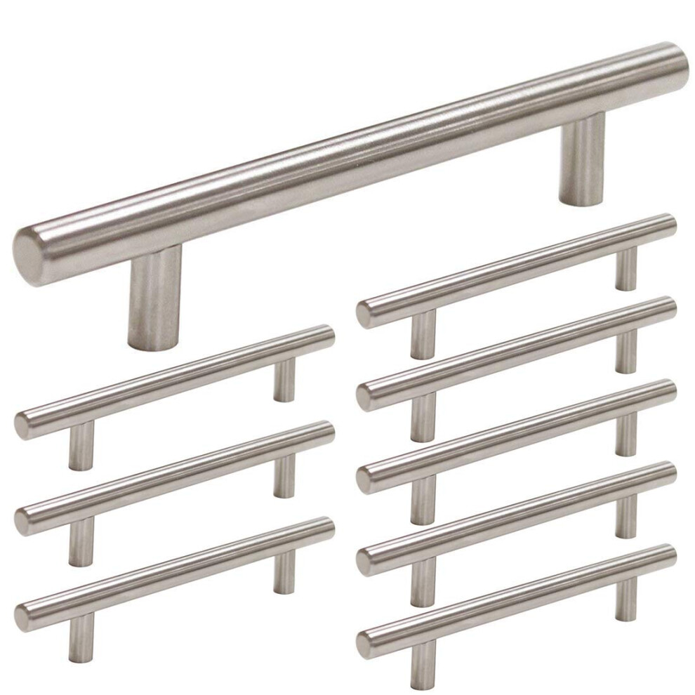 homdiy Cabinet Handles Brushed Nickel Cabinet Pulls  HD201SNB Cabinet Hardware 10 Pack 4in Hole Centers Cabinet Door Handles fo-image-OPC-PFQFSW7-NEW