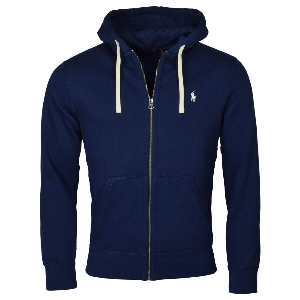 Polo Ralph Lauren Classic Full-Zip Fleece Hooded Sweatshirt Medium Nav
