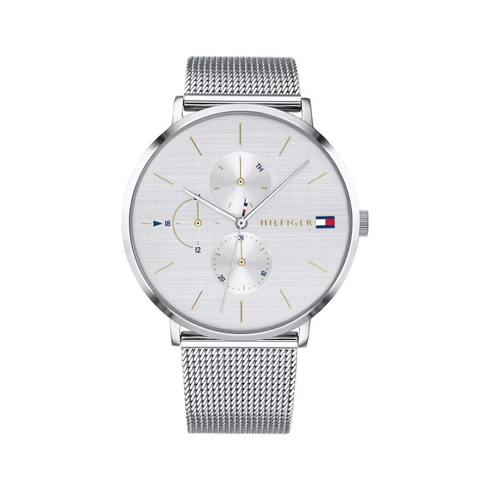 Montre    quartz Tommy Hilfiger pour femme, bracelet en acier inoxydable, couleur  : argent (mod  le  : 1781942)