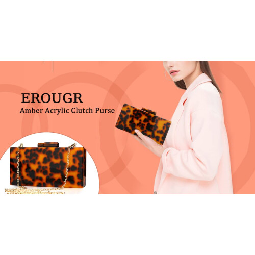 EROGE Ακρυλική Τσάντα Clutch Perspex Με Γεωμετρικό Σχέδιο για Γυναίκες 2