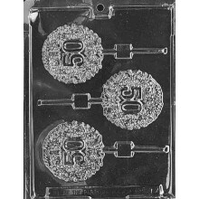 Grandmama's Goodies L017 50th 50 Lollipop Chocolate Candy Soap Mold cu instruc?iuni exclusive de modelare