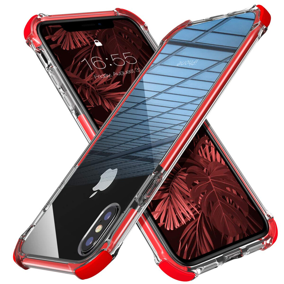 Coque MATEPROX pour iPhone Xs Max - Coque rigide hybride transparente en TPU avec protection antichoc fine