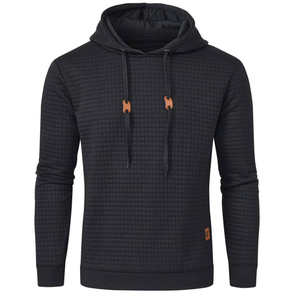 Sweat     capuche mi-lourd d   contract    pour homme, noir, petit