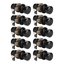 KNOBWELL Conjunto de 10 Maçanetas Pretas Mate para Porta Interior, Maçanetas de Closet