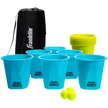 Franklin Sports Bucketz Pong Game - Ideaal voor Feestjes en Strand - Set met 12 Emmers, 3 Ballen en Draagtas