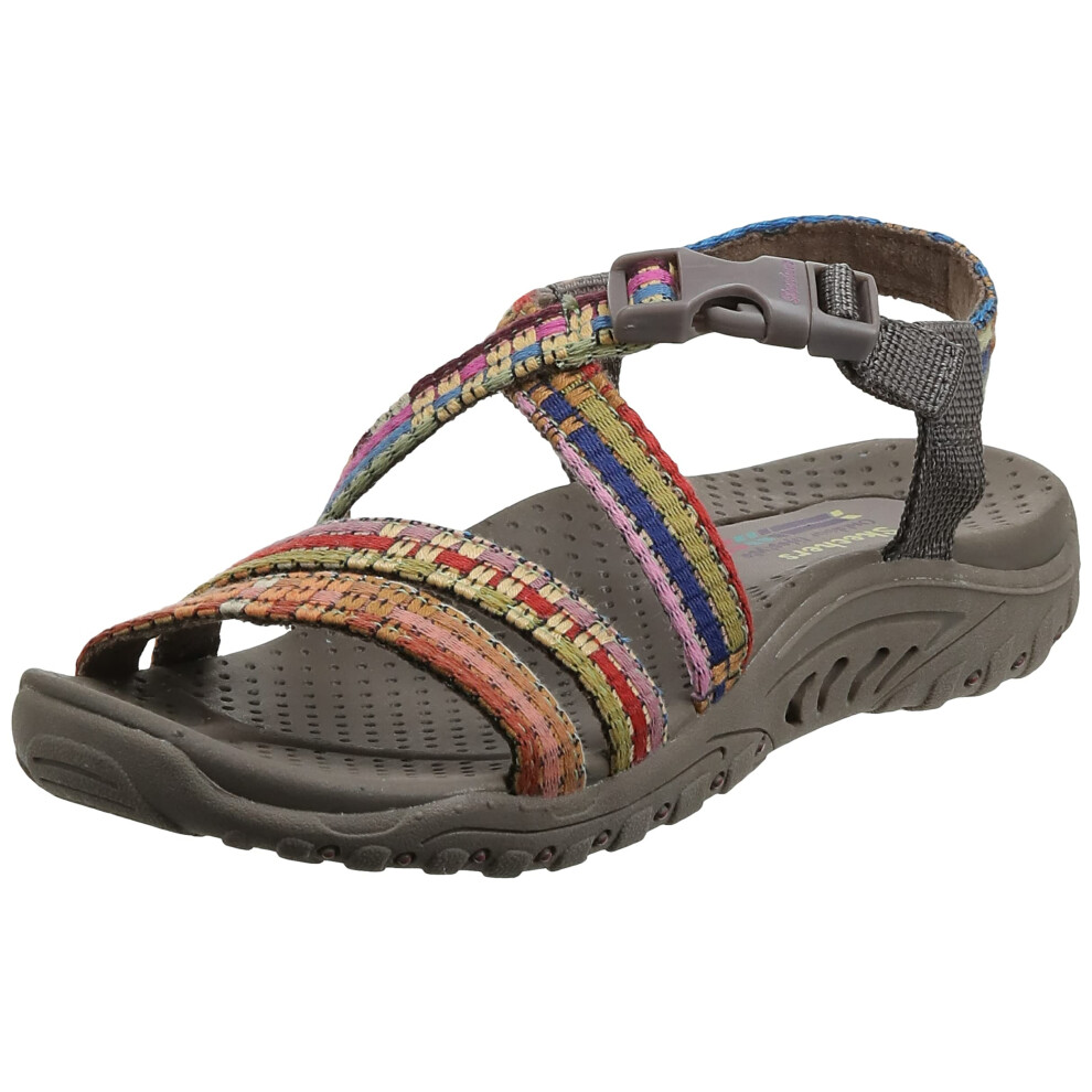 Skechers Women's Reggae-SEW ME-Boho Woven Strappy Slingback Sandal Ta