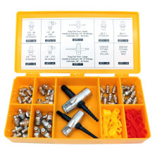 LockNLube Complete Grease Fitting Replacement Kit - SAE og metriske Zerks multi-v?rkt?j fitting caps
