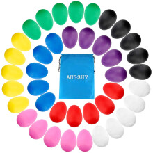 Augshy 40stk plastik?g ryster perkussion musikalske maracas p?ske?g med en opbevaringspose til leget?j musik l?ring DIY maler