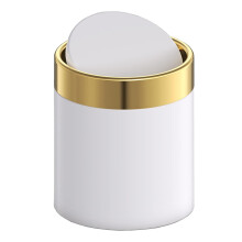 JILLICK Mini odpadkov k , kovov , mal odpadkov k na st l, dosku, k vu, bar, kozmetick stol k, 0,4 gal na, biely