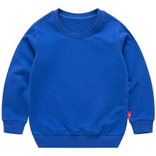 HAXICO Felpa unisex per bambini in cotone solido pullover sottile T-shirt per bambini girocollo a maniche lunghe magliette top camicetta blu roya