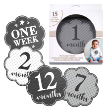 Lillian Rose Schwarz-Graue Babybauchaufkleber 115 Monate