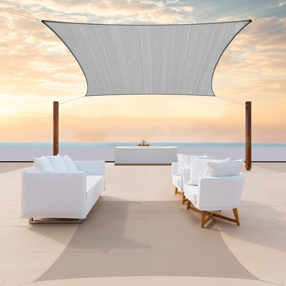Colourtree 8 'X 12' Grigio Tenda Parasole Rettangolo Baldacchino, Resistente Ai Raggi Uv, Resistente Di Qualità Commerciale, We Make Custom Size-image