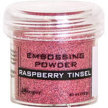 RANGER INDUSTRIES EMBOSSING POWDER RASP TINSL usone size Raspberry Tinsel