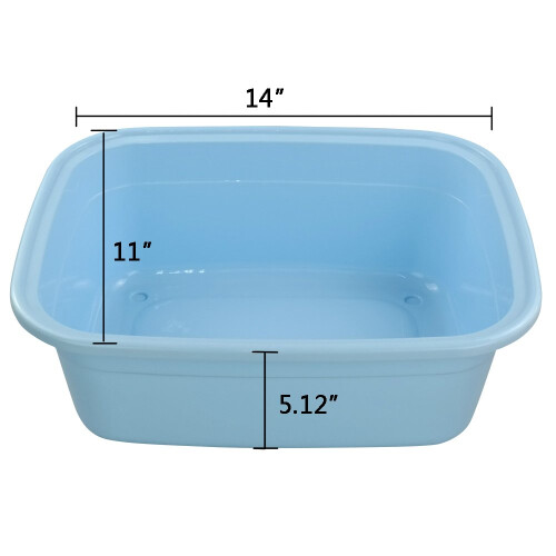 NICESH 4-Pack Plastic Dishpan 12 Quart Kitchen Wash Bin Blue 1