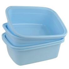 Nicesh 4-Pack Plastic Dishpan 12 Quart Kitchen Wash Bin Blue Blue