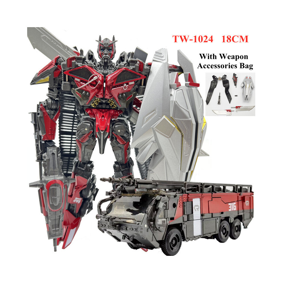 (TW-1024 avec arme) 18CM Transformation film jouets camion de pompier magnifiquement peint KO SS61 série Robot voiture modèle