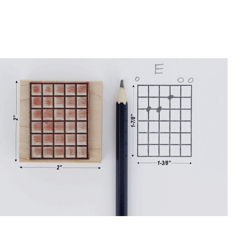 Excelmark Trægummistempel - 5 Frets Guitar Chord Chart 2
