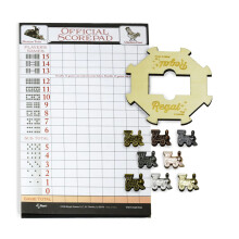 Regal Games Mexican Train Domino Expansion Set  8 kovovch vlcku s jedinecnmi povrchy  Nhradn dreven nboj  Scoresheet