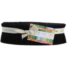 Bella Solids Black Honey Bun 40 tiras de 1,5 pulgadas Moda Fabrics 9900HB 99