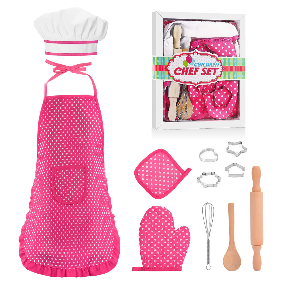 Cadeaux Populaires Pour Filles De 2 8 Ans, Ensemble De Costumes De Chef Pour Enfants, Tablier Pour Filles, Toque Et Tablier De Chef Pour Enfant-image