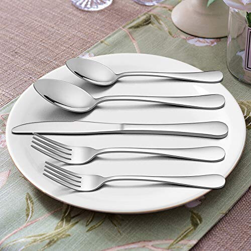 Silverware Set with Serving Pieces  LIANYU 48-Piece Flatware Set Servi 2