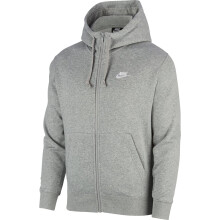Nike Herren Sportswear Club Fleece Full Zip Hoodie Fleece Zip-Up Hoodie Herren Dark Grey Heather/Mattelic Silver/White M