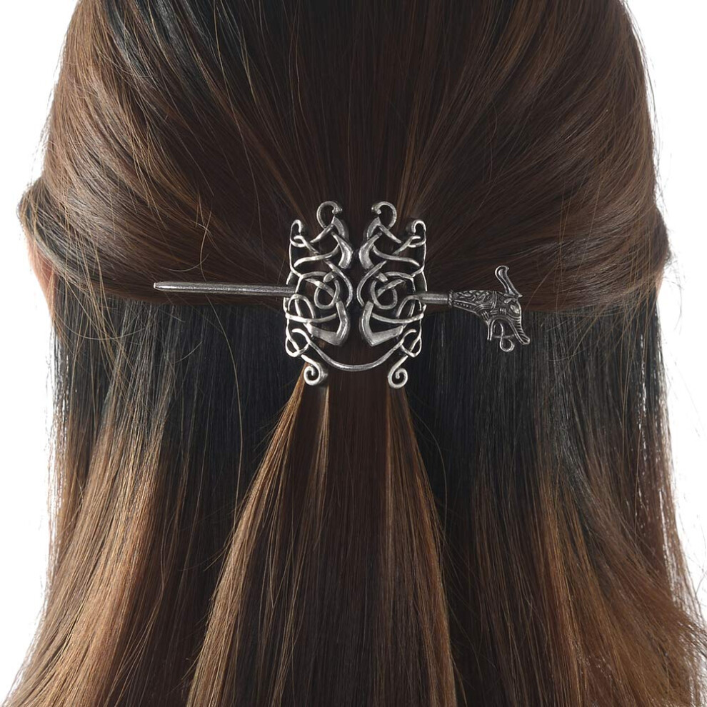 Grandes épingles à cheveux avec nœuds celtiques et dragons - Bijoux pour cheveux avec couronne viking nordique pour tresses de cheveux longs, bar