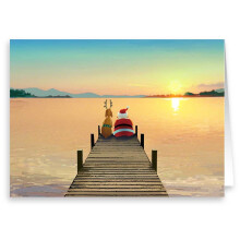 Personalisierte Dock-Sonnenuntergang-Weihnachtskarte  24 individuell verpackte Karten und Umschlge (personalisiert)