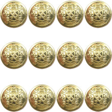 12-teiliges Metall-Blazerknopf-Set  fr Blazer, Anzge, Sportmntel, Uniformjacken, 25 mm (Gold)