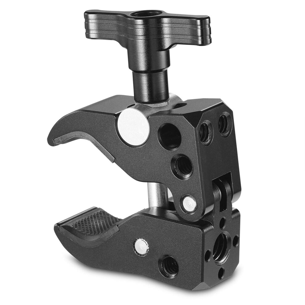 Smallrig Super Clamp With 1/4 Thread Holes 3/8 Locating Pin For Arri Standard T-Shaped Wingnut And Rubber Pads - 2220 687765620034