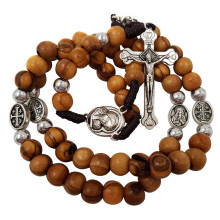 Talisman4u Olive Wood rzsafzr -gyngyk katolikus nyaklnc Jeruzslem Szent talajjal s tanstvny kk brsony rzsafzr tasakban