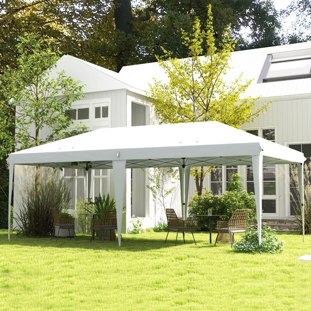 Outsunny 6 x 3(m) Pop Up Gazebo Patio Party Event Heavy Duty Canopy White