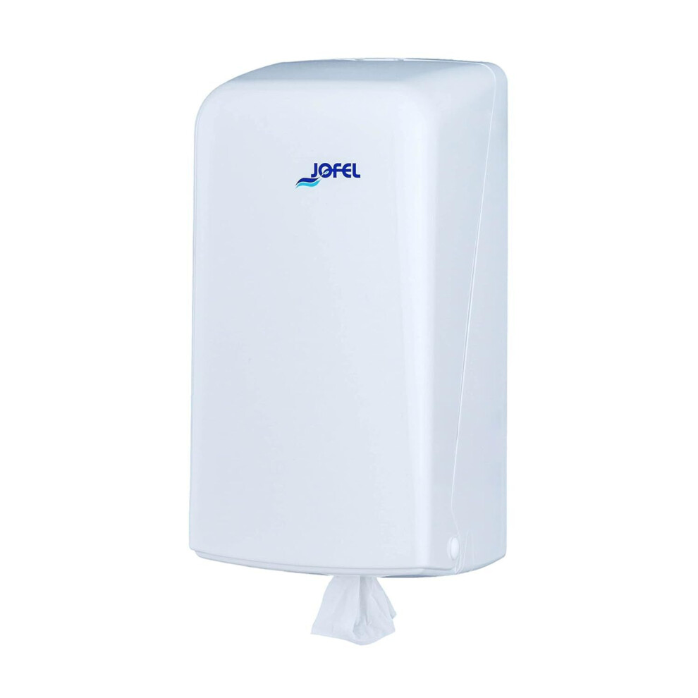 White Centrefeed Jumbo Toilet Paper Tissue Roll Dispenser Key Wall Mounted