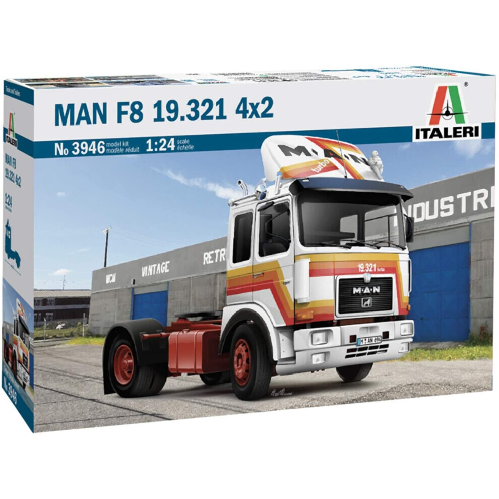 Maxpower Italeri Man F8 19.321 2 Axle Tractor Truck 1:24 Scale Model Kit