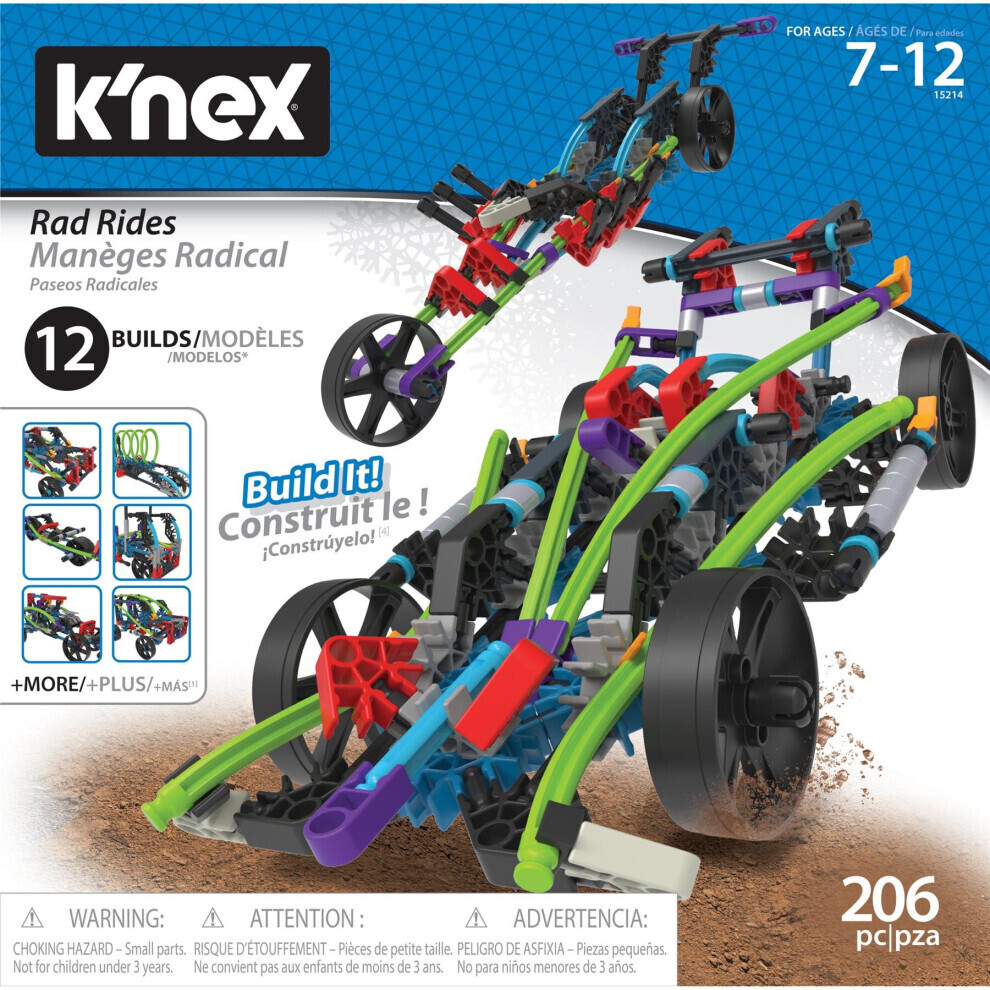 Maxpower K'nex 15214 Rad Rides Set-206 Parts-12 Models-Ages 7 And Up-Creative Building Construction Toy, Multicolour