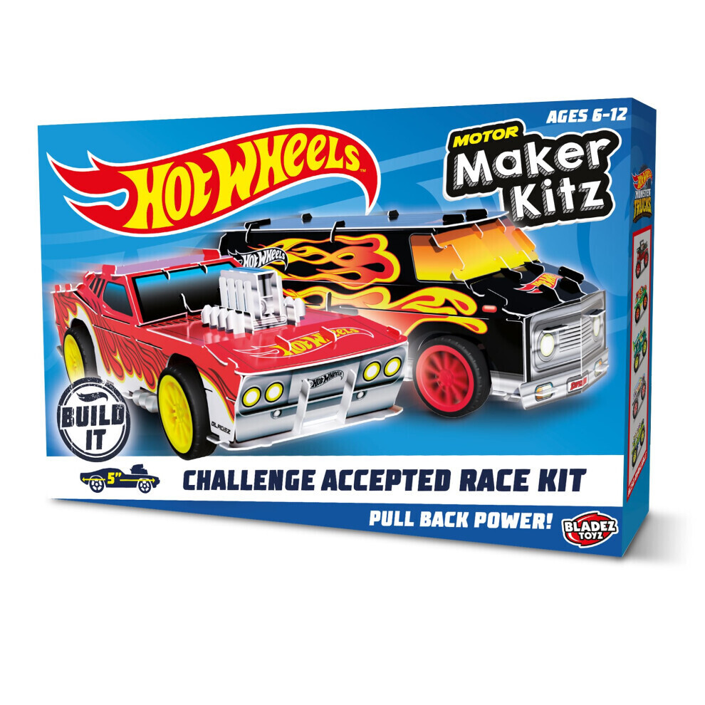 Maxpower Hot Wheels Street Racers, Twin Pack - Car And Van, Pull Back Vehicles For Kids, Licensed Build Kit,