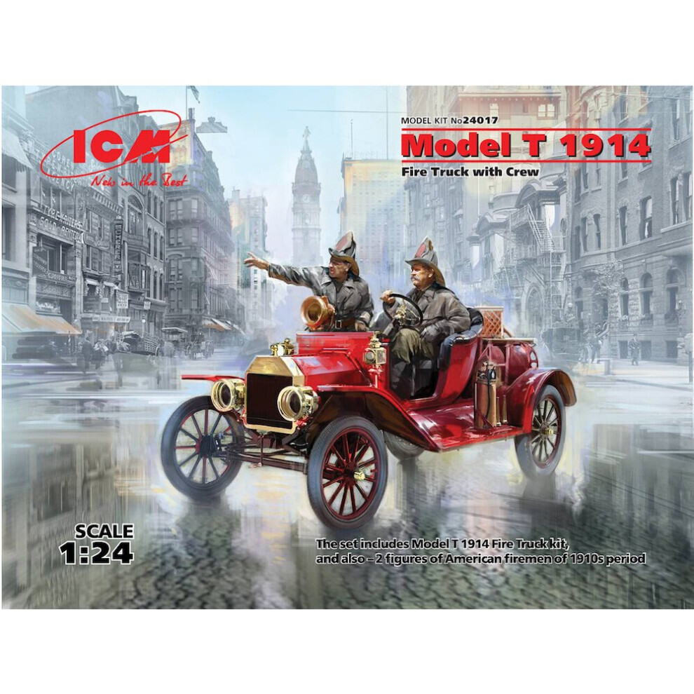 Maxpower Icm24017 - Icm 1:24 - Model T 1914 Fire Truck With Crew