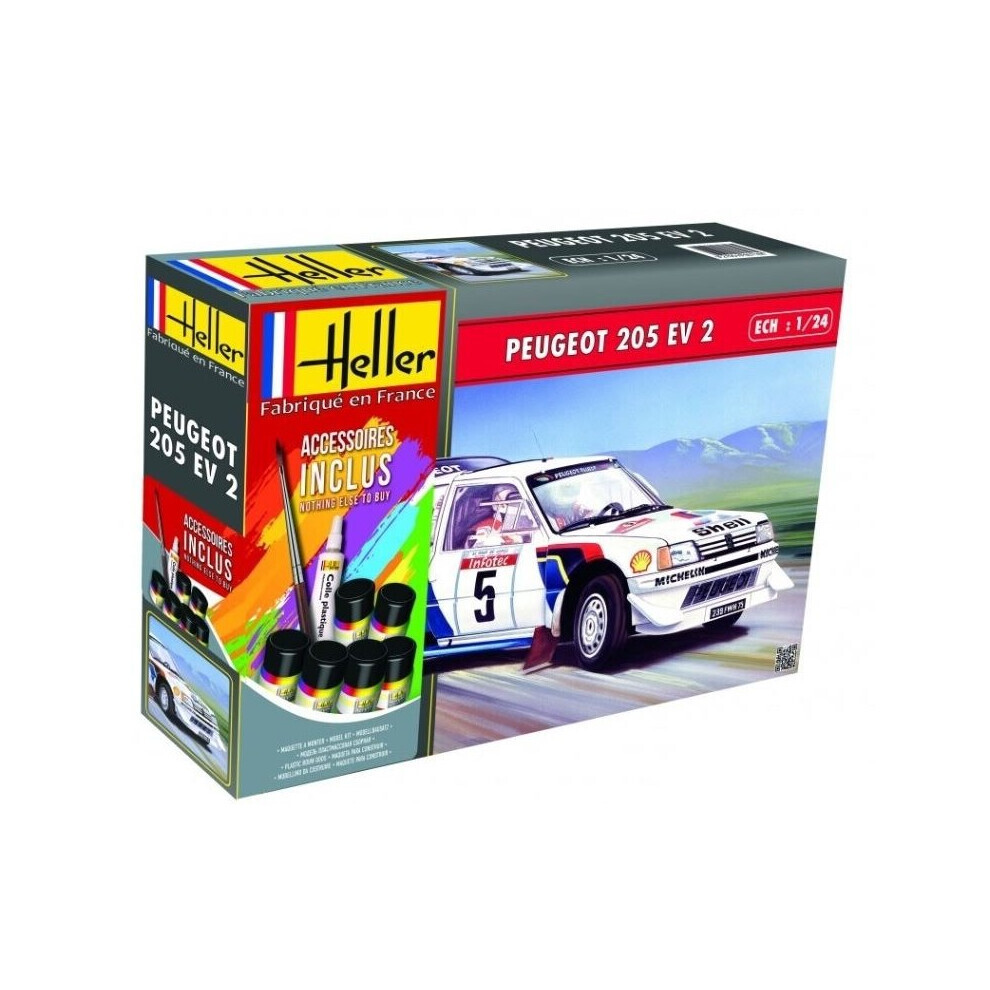 Maxpower Hel56716 - Heller 1:24 Gift Set - Peugeot 205 Ev2