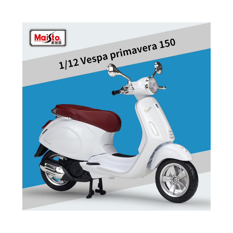 Maxpower (White) Maisto 1:12 Vespa Primavera 150 Alloy Motorcycle Model Simulation Diecast White