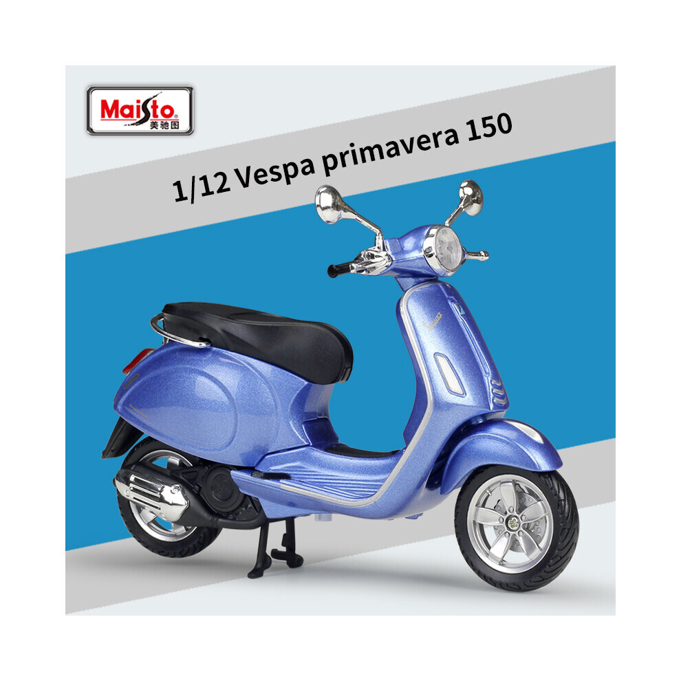 Maxpower (Blue) Maisto 1:12 Vespa Primavera 150 Alloy Motorcycle Model Simulation Diecast Blue