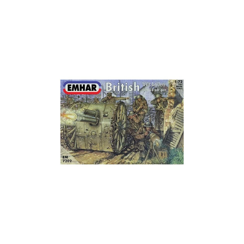 Maxpower Emhar Models Em7202 British Wwi Artillery Model Building Kit With 18Pdr Gun