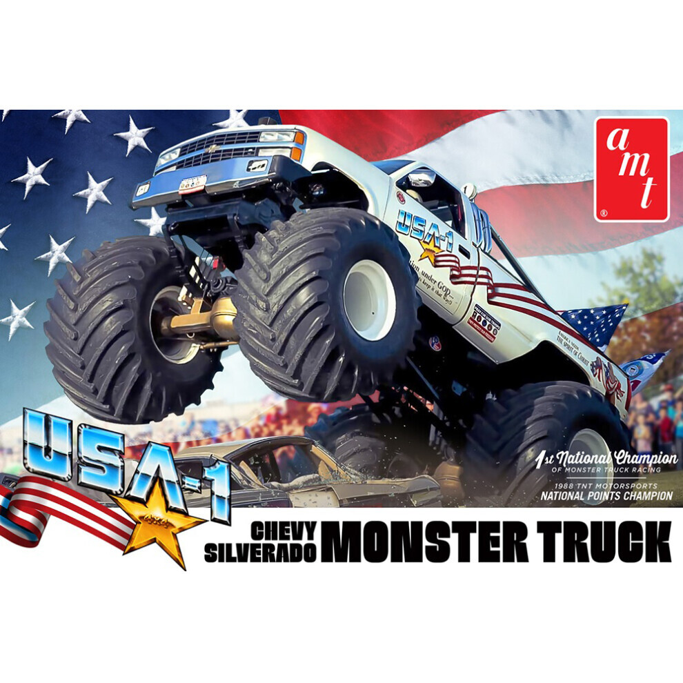 Maxpower Amt 1252M Usa-1 Chevy Silverado Monster Truck 1:25 Model Kit