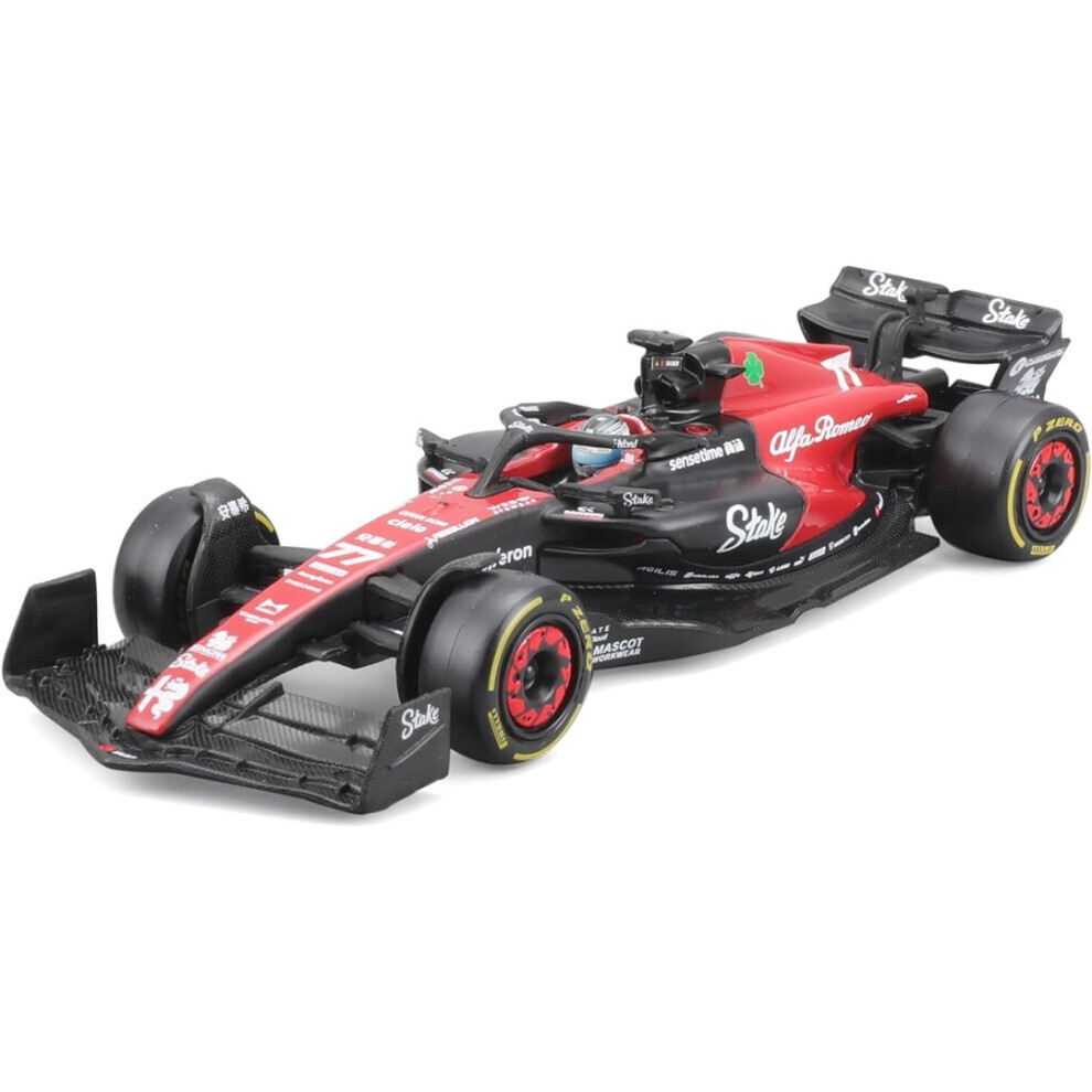 Maxpower Bburago 1:43 F1 Alfa Romeo Team Stake C43 2023 Valtteri Bottas #77 With Helmet