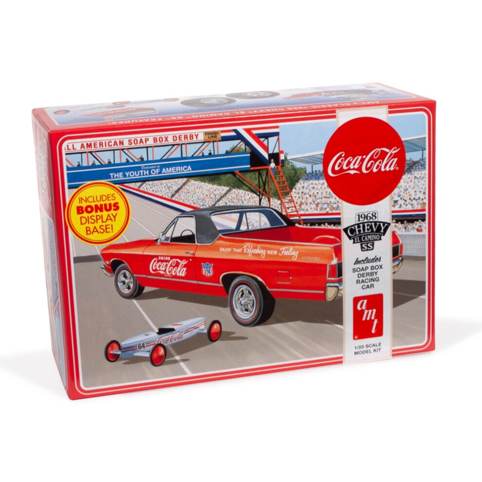 Maxpower Amt 1362 1968 Chevy El Camino Ss W/ Soap Box Racer 1:25 Model Kit