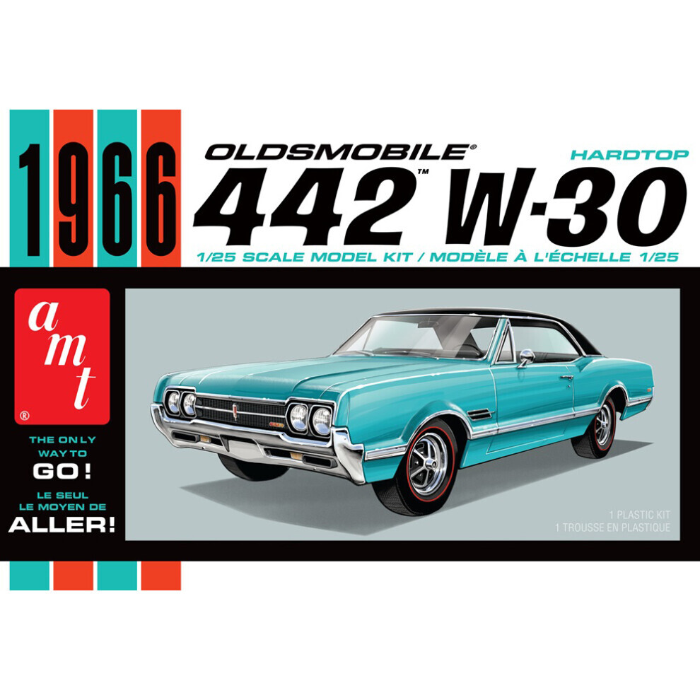 Maxpower Amt 1432M 1966 Oldsmobile 442 W-30 Hardtop 1:25 Model Kit